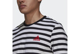 NNEKG Mens Stripy Jersey T Shirt (Black White Size 2XL)