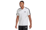 NNEKG Mens 3 Stripes Pique Polo Shirt (White Black Size M)