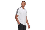 NNEKG Mens 3 Stripes Pique Polo Shirt (White Black Size M)