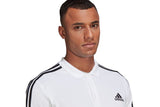 NNEKG Mens 3 Stripes Pique Polo Shirt (White Black Size M)