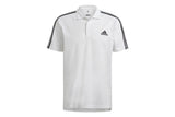 NNEKG Mens 3 Stripes Pique Polo Shirt (White Black Size M)