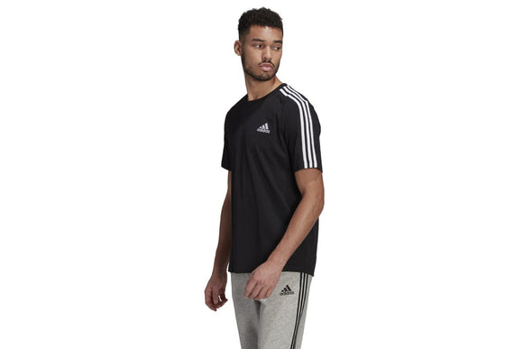 NNEKG Mens 3 Stripes Core Sport Inspired Jersey Tee (Black White Size M)