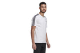 NNEKG Mens 3 Stripes Core Sport Inspired Jersey Tee (White Black Size M)