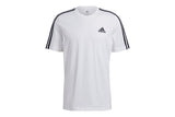 NNEKG Mens 3 Stripes Core Sport Inspired Jersey Tee (White Black Size M)
