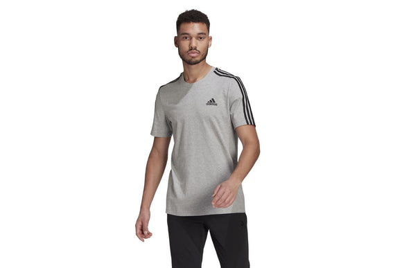 NNEKG Mens 3 Stripes Core Sport Inspired Jersey Tee (Medium Grey Heather Size M)
