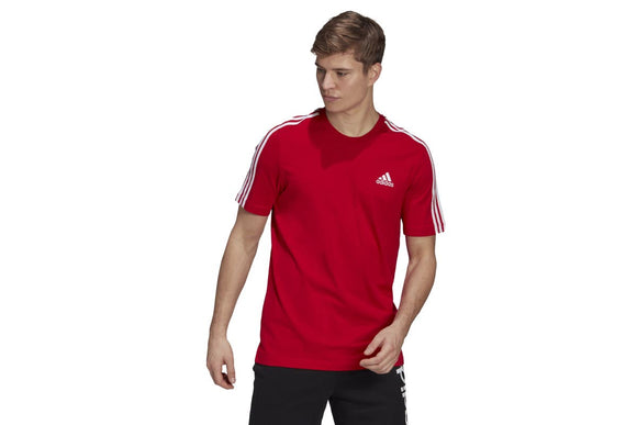 NNEKG Mens 3 Stripes Core Sport Inspired Jersey Tee (Scarlet Size L)