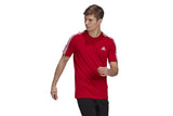 NNEKG Mens 3 Stripes Core Sport Inspired Jersey Tee (Scarlet Size L)