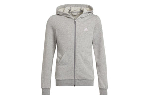 NNEKG Girls Big Logo Full Zip Hoodie (Medium Grey Heather Clear Pink Size 14 15Y)