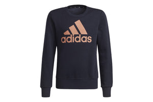 NNEKG Girls Core Sport Inspired Big Logo Sweatshirt (Legend Ink Ambient Blush Size 7 8Y)