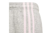NNEKG Girls 3 Stripe Shorts (Medium Grey Heather Clear Pink Size 7 8Y)