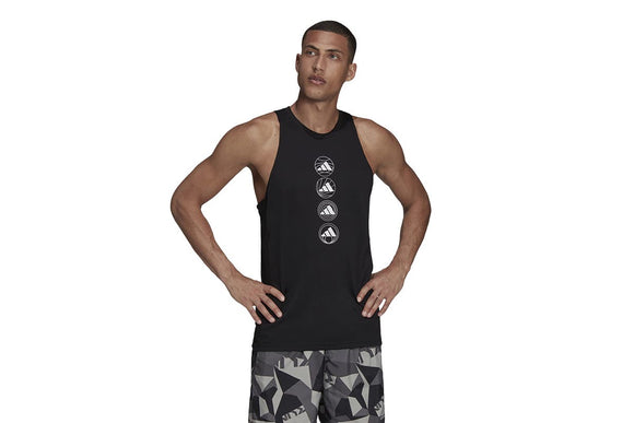NNEKG Mens Run Logo Tank (Black Size 2XL)