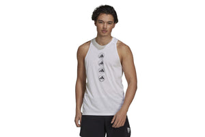 NNEKG Mens Run Logo Tank (White Size 2XL)