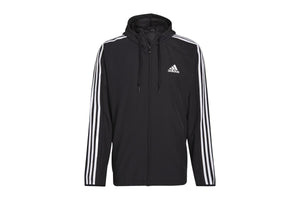 NNEKG Mens 3 Stripe Windbreaker (Black White Size M)