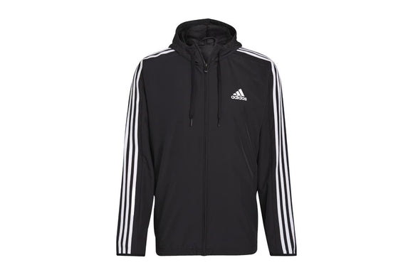 NNEKG Mens 3 Stripe Windbreaker (Black White Size M)
