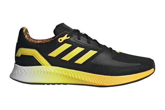 NNEKG Mens Runfalcon 2.0 Running Shoes (Core Black Bright Yellow Semi Solar Gold Size 9 US)