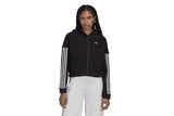 NNEKG Womens Trefoil Moments Cropped Zip Hoodie (Black Size XL)