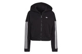 NNEKG Womens Trefoil Moments Cropped Zip Hoodie (Black Size XL)