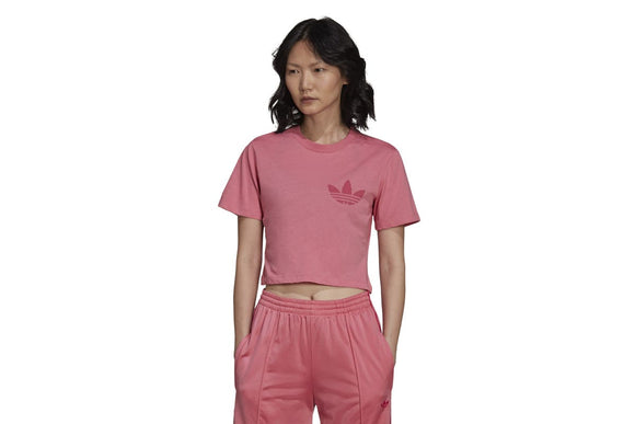 NNEKG Womens Trefoil Moments Cropped T Shirt (Rose Tone Size S)