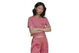 NNEKG Womens Trefoil Moments Cropped T Shirt (Rose Tone Size L)