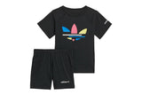 NNEKG Kids Adicolour Shorts & Tee Set (Black Size 3 6M)