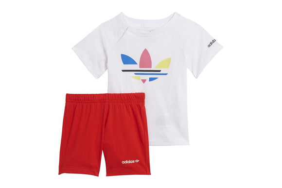 NNEKG Kids Adicolor Short Tee Set (White Red Size 6 9M)