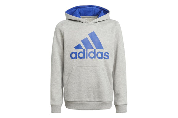 NNEKG Boys Core Sport Inspired Big Logo Hoodie (Medium Grey Heather Bold Blue Size 7 8Y)