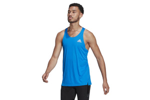NNEKG Mens Own the Run Singlet (Blue Reflective Silver Size M)