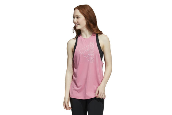 NNEKG Womens Badge of Sport Tech Tank (Rose Tone White Size XL)