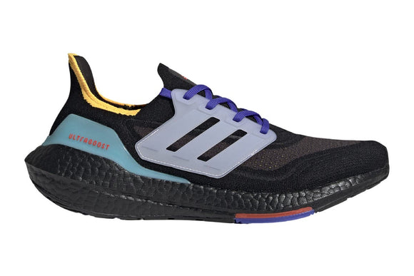 NNEKG Mens Ultraboost 21 Shoes (Black White Pulse Aqua Size 13 US)