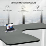 NNEMB Corner Standing Desk-173x173cm-Sit to Stand Up Electric Height Adjustable-Black/White