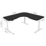 NNEMB Corner Standing Desk-173x173cm-Sit to Stand Up Electric Height Adjustable-Black/White