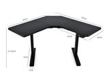 NNEMB Sit to Stand Up Corner Standing Desk 72-120cm-Dual Motor-Electric Height Adjustable-80kg Load-Black/Black Frame
