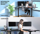 NNEMB Sit to Stand Up Corner Standing Desk 72-120cm-Dual Motor-Electric Height Adjustable-80kg Load-Black/Black Frame