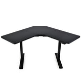 NNEMB Sit to Stand Up Corner Standing Desk 72-120cm-Dual Motor-Electric Height Adjustable-80kg Load-Black/Black Frame