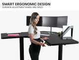 NNEMB Sit to Stand Up Corner Standing Desk 72-120cm-Dual Motor-Electric Height Adjustable-80kg Load-Black/Black Frame