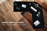 NNEMB Sit to Stand Up Corner Standing Desk 72-120cm-Dual Motor-Electric Height Adjustable-80kg Load-Black/Black Frame