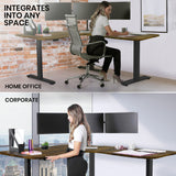 NNEMB Corner Standing Desk-173x173cm-Sit to Stand Up Electric Height Adjustable-Walnut Style/Black