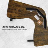 NNEMB Corner Standing Desk-173x173cm-Sit to Stand Up Electric Height Adjustable-Walnut Style/Black