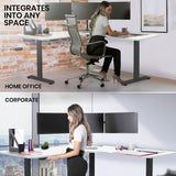 NNEMB Corner Standing Desk-173x173cm-Sit to Stand Up Electric Height Adjustable-White/Black