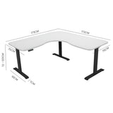 NNEMB Corner Standing Desk-173x173cm-Sit to Stand Up Electric Height Adjustable-White/Black