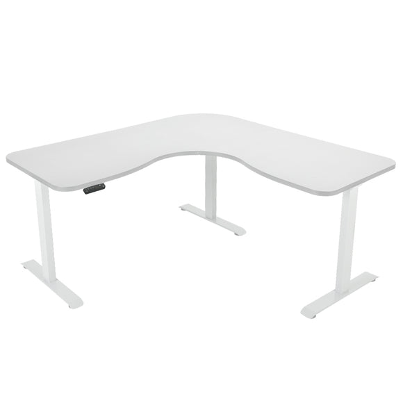 NNEMB Corner Standing Desk-173x173cm-Sit to Stand Up Electric Height Adjustable-White