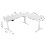 NNEMB Corner Standing Desk-173x173cm-Sit to Stand Up Electric Height Adjustable-White
