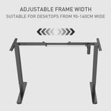 NNEMB Sit/Stand Desk Frame-58 x 90-135cm-72-118cm Height Adjustable-70kg Load-Black