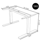 NNEMB Sit/Stand Desk Frame-58 x 90-135cm-72-118cm Height Adjustable-70kg Load-Black