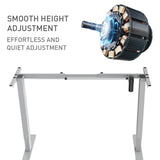 NNEMB Single Motor Sit/Stand Desk Frame-58 x 90-135cm-72-118cm Height Adjustable-70kg Load-Silver