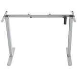 NNEMB Single Motor Sit/Stand Desk Frame-58 x 90-135cm-72-118cm Height Adjustable-70kg Load-Silver