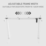 NNEMB Single Motor Sit/Stand Desk Frame-58 x 90-135cm-72-118cm Height Adjustable-70kg Load-White