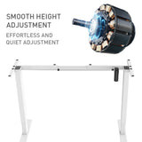 NNEMB Single Motor Sit/Stand Desk Frame-58 x 90-135cm-72-118cm Height Adjustable-70kg Load-White