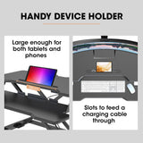 NNEMB Desk Riser 77cm Wide Adjustable Sit to Stand for Dual Monitor-Keyboard-Laptop-Black