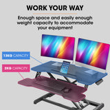 NNEMB Desk Riser 77cm Wide Adjustable Sit to Stand for Dual Monitor-Keyboard-Laptop-Black